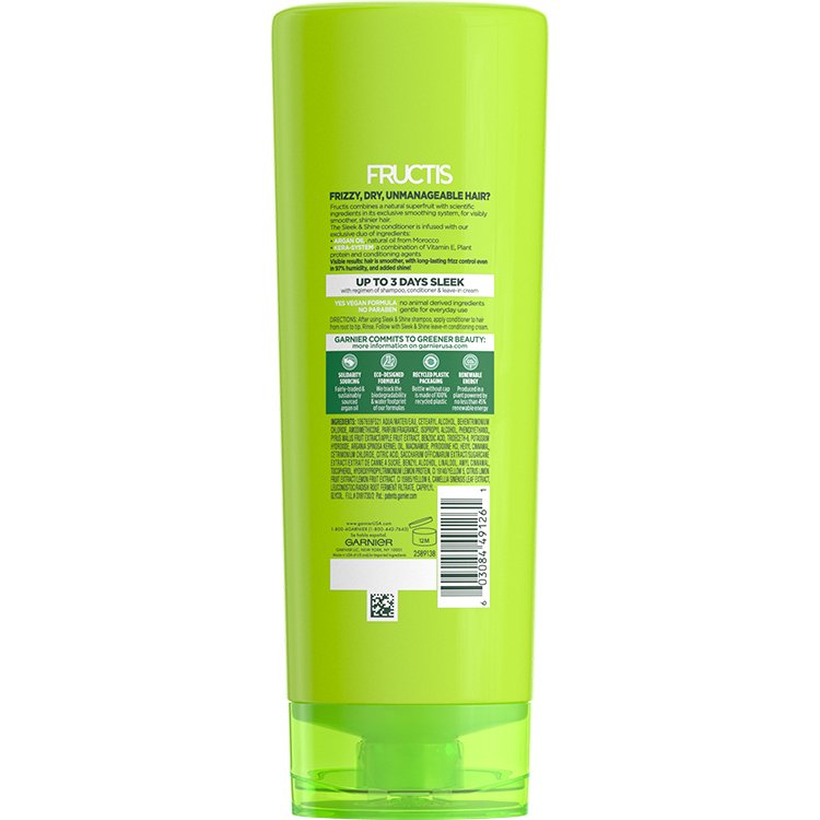 Back view of Sleek and Shine Conditioner for Unmanageable Hair.